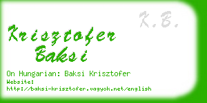 krisztofer baksi business card